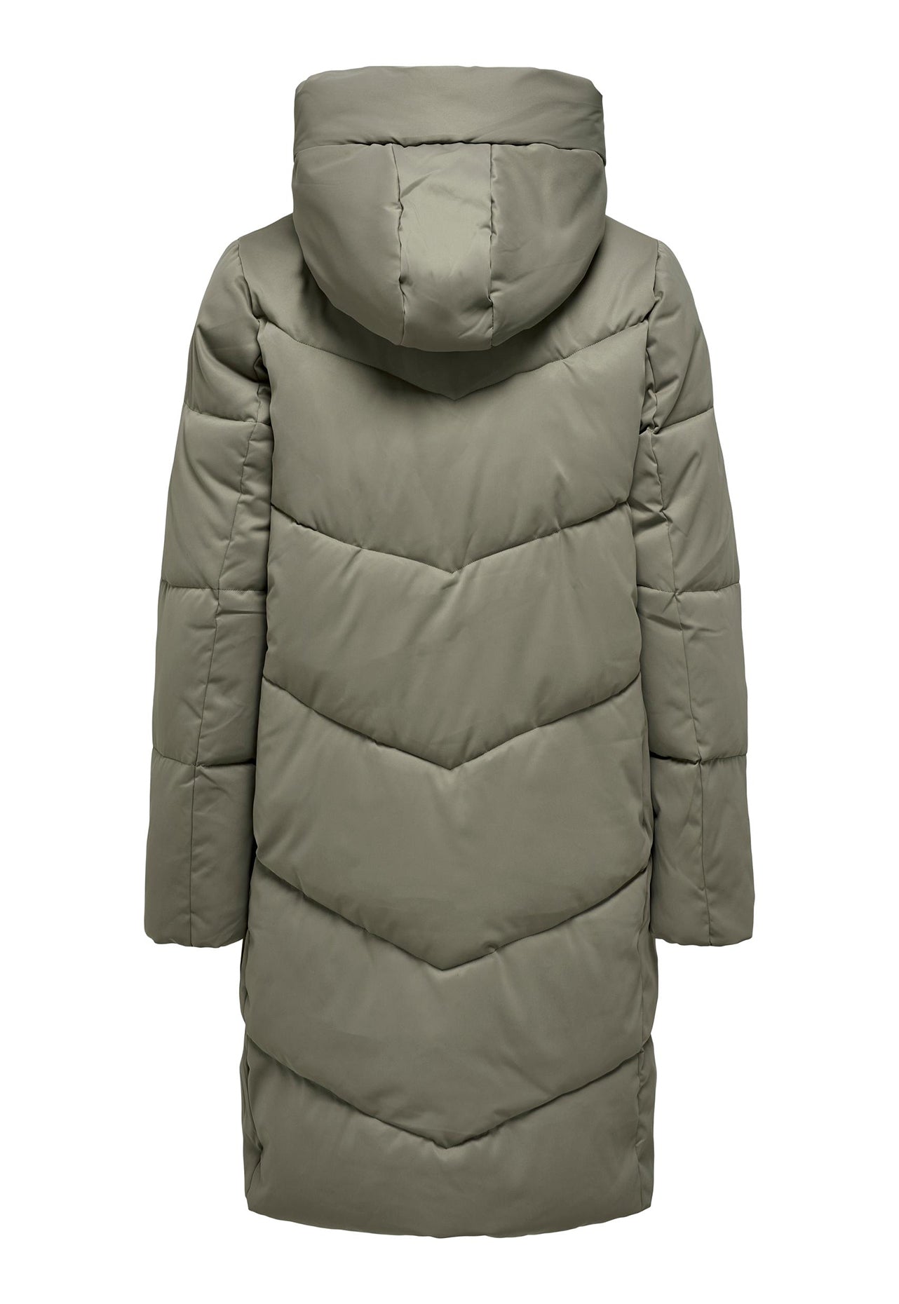 
                  
                    JDY Mustang Longline Hooded Padded Puffer Coat with Hood in Soft Khaki - One Nation Clothing
                  
                