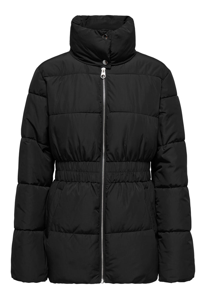 
                  
                    JDY Imagine Longline Hooded Puffer Jacket with Elasticated Waist in Black - One Nation Clothing
                  
                