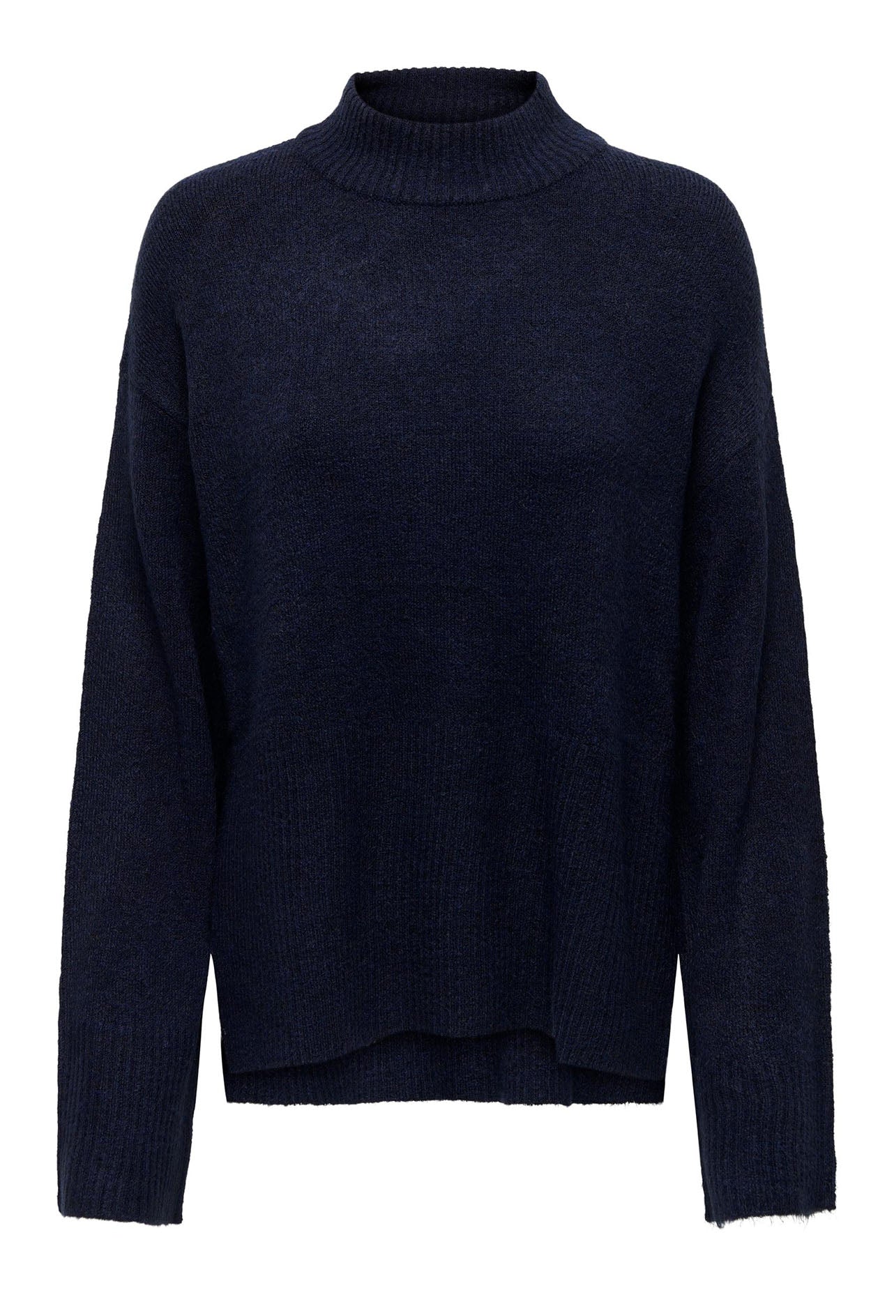 VERO MODA Gold Soft Knit Rollneck Longline Jumper with Side Splits in  French Blue  One Nation Clothing VERO MODA Gold Soft Knit Rollneck Longline  Jumper with Side Splits in