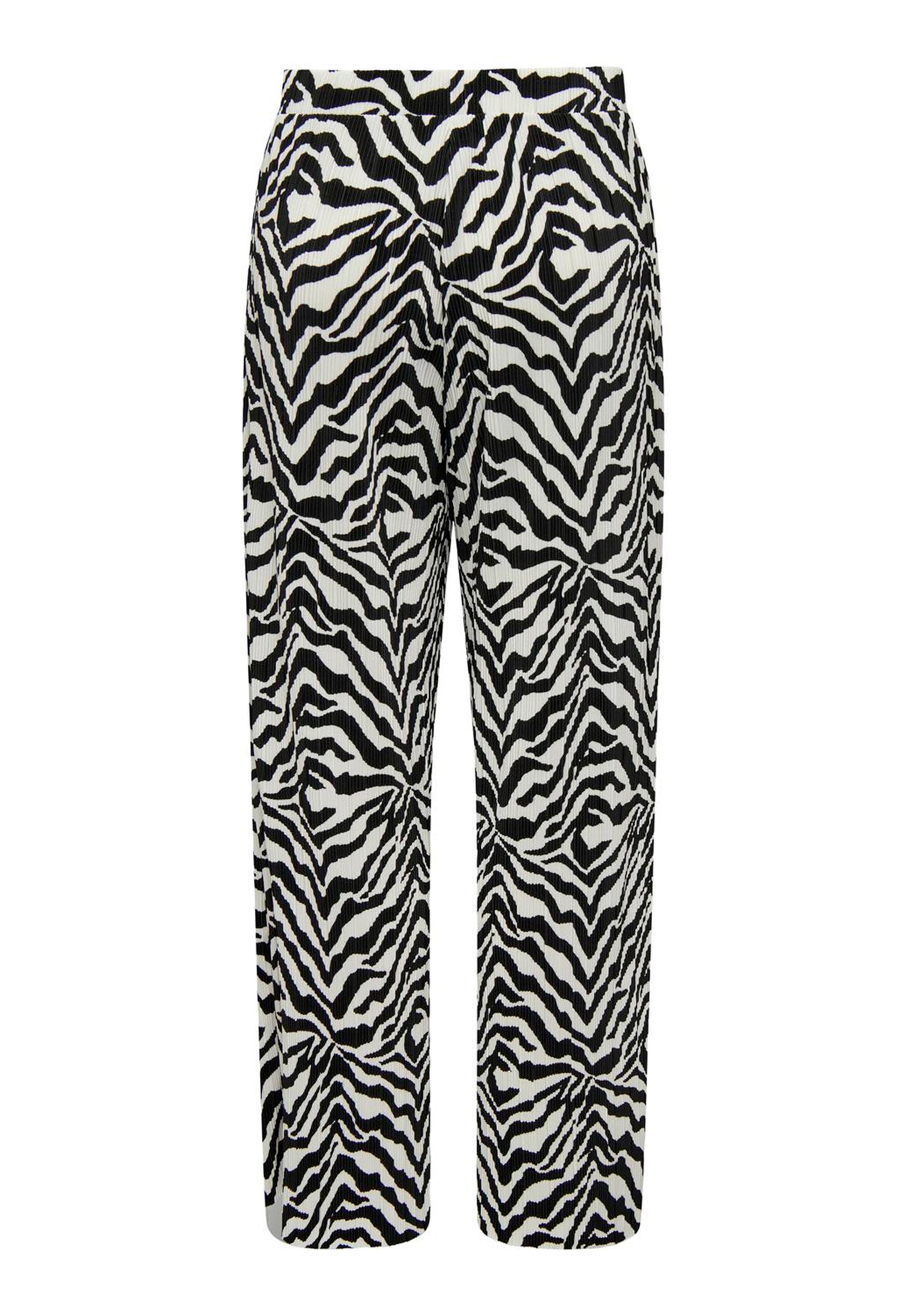 
                  
                    JDY Bravo Zebra Print Plisse Avslappnade byxor med vida ben i svart och kräm - One Nation Clothing
                  
                