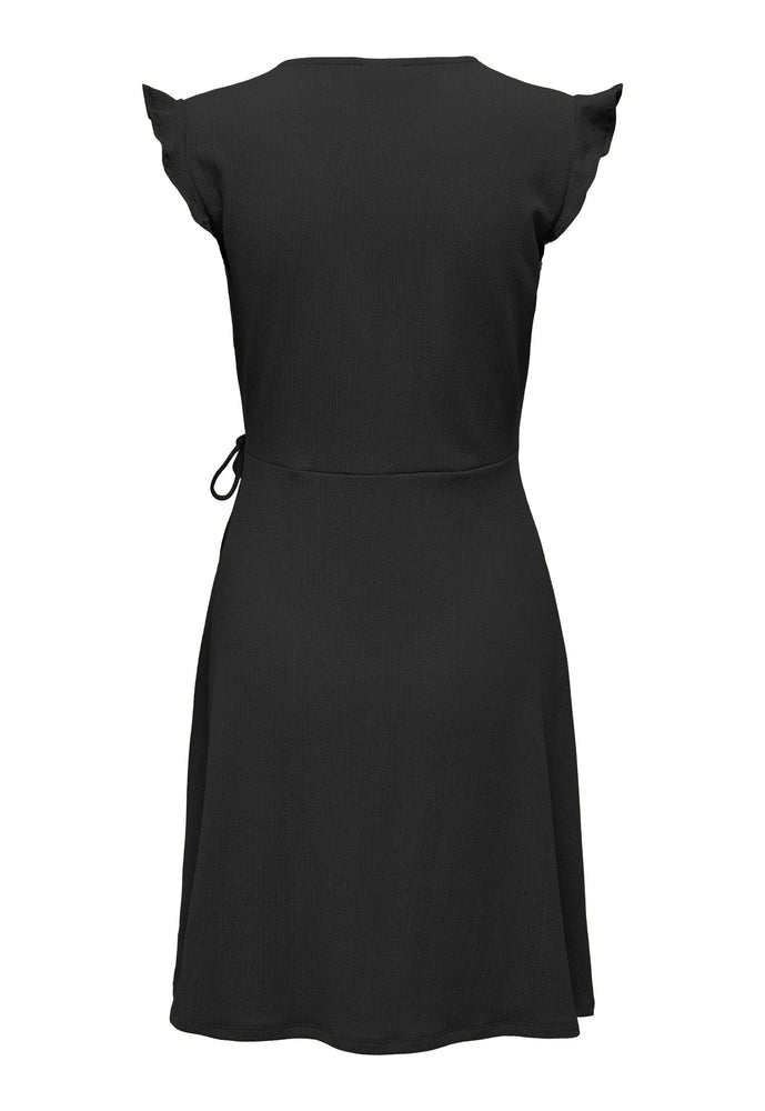 
                  
                    JDY Theresa Mini Wrap Summer Dress with Cap Sleeves in Black - One Nation Clothing
                  
                