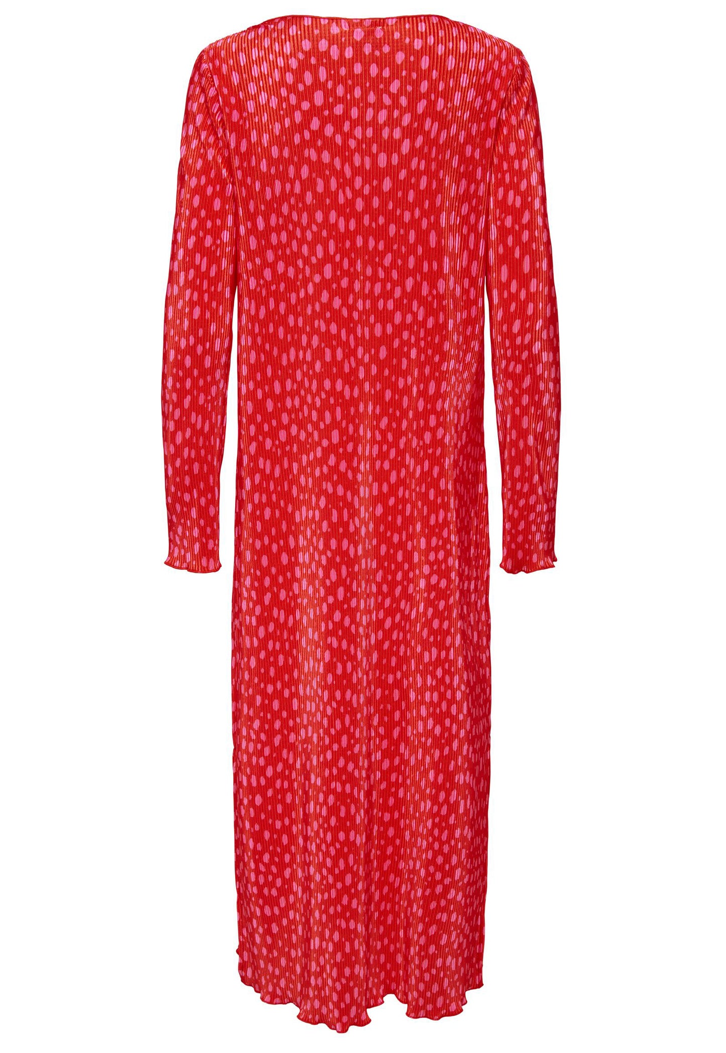
                  
                    JDY Cita Animal Print Plisse Midi Smock Dress with Long Sleeves in Red & Pink - One Nation Clothing
                  
                