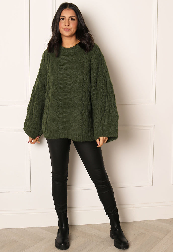 
                  
                    VERO MODA Vea Premium Chunky Cable Knit Fluffy Jumper in Khaki Green - One Nation Clothing
                  
                