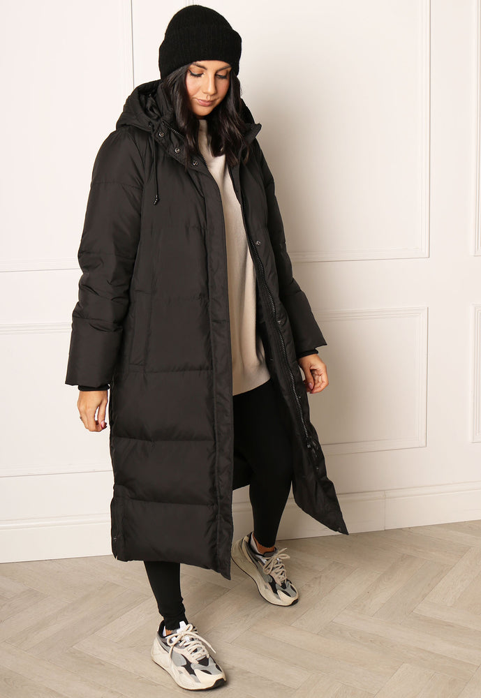 
                  
                    ONLY Premium Alice Maxi Longline Down Puffer Coat with Hood in Black - One Nation Clothing
                  
                