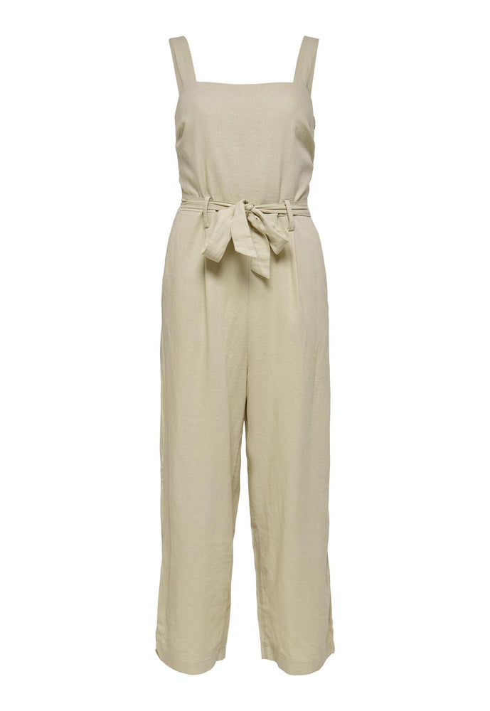 
                  
                    ONLY Canyon Linen Strappy Culotte Jumpsuit in Beige - One Nation Clothing
                  
                