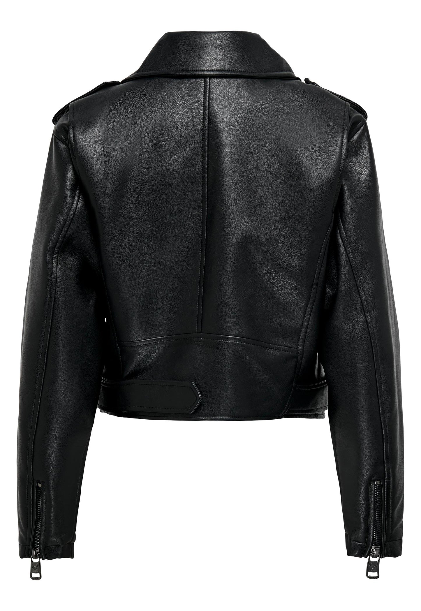 
                  
                    ONLY Louie Cropped Classic Faux Leather Biker Jacket with Belt in Black - One Nation Clothing
                  
                