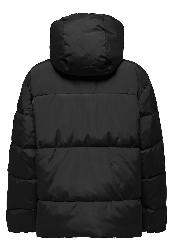 
                  
                    ONLY Nora Luxe Short Oversized Padded Hooded Puffer Coat in Black - One Nation Clothing
                  
                