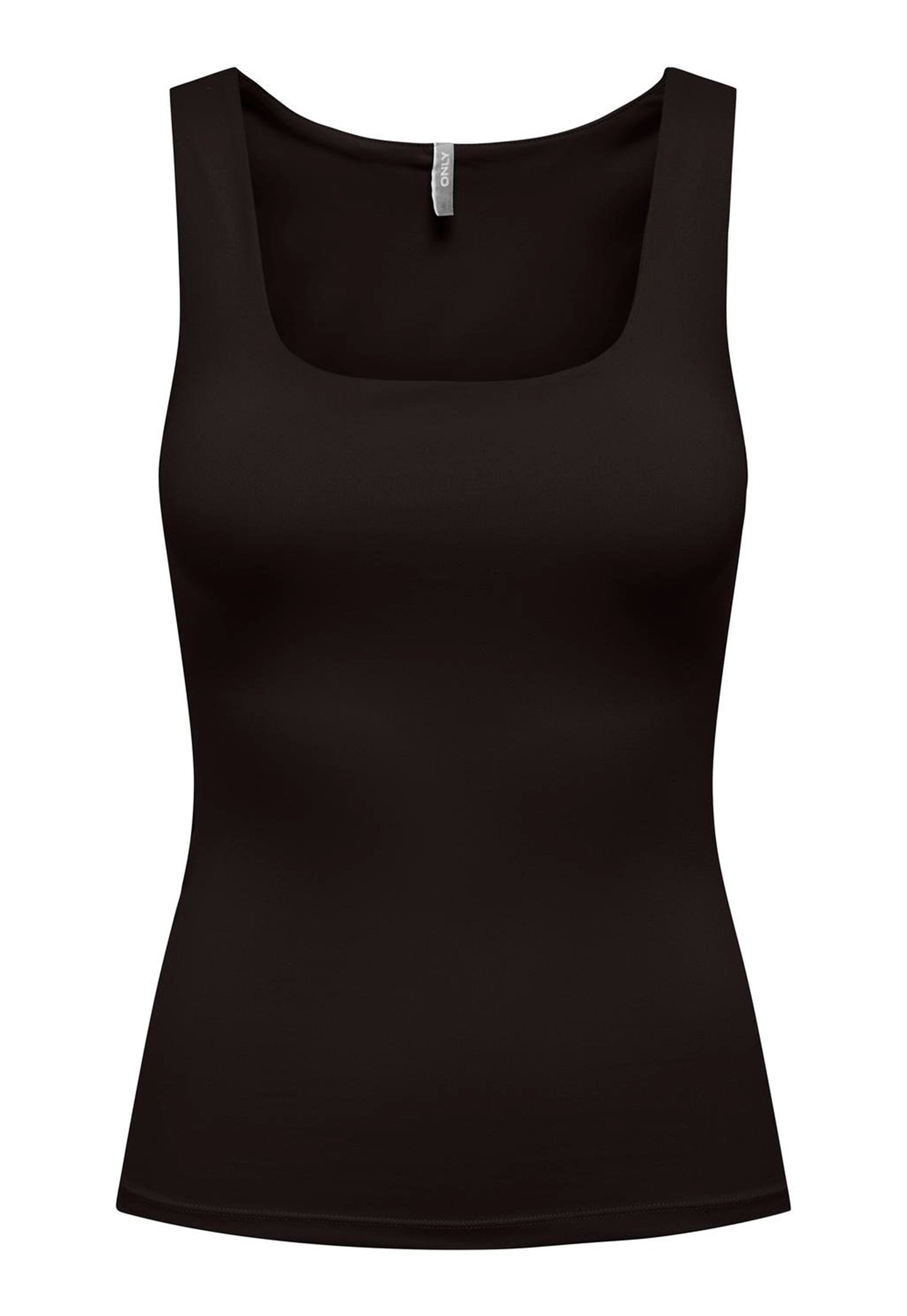 Top reversible elástico de doble capa con escote cuadrado redondo de Only en negro - One Nation Clothing