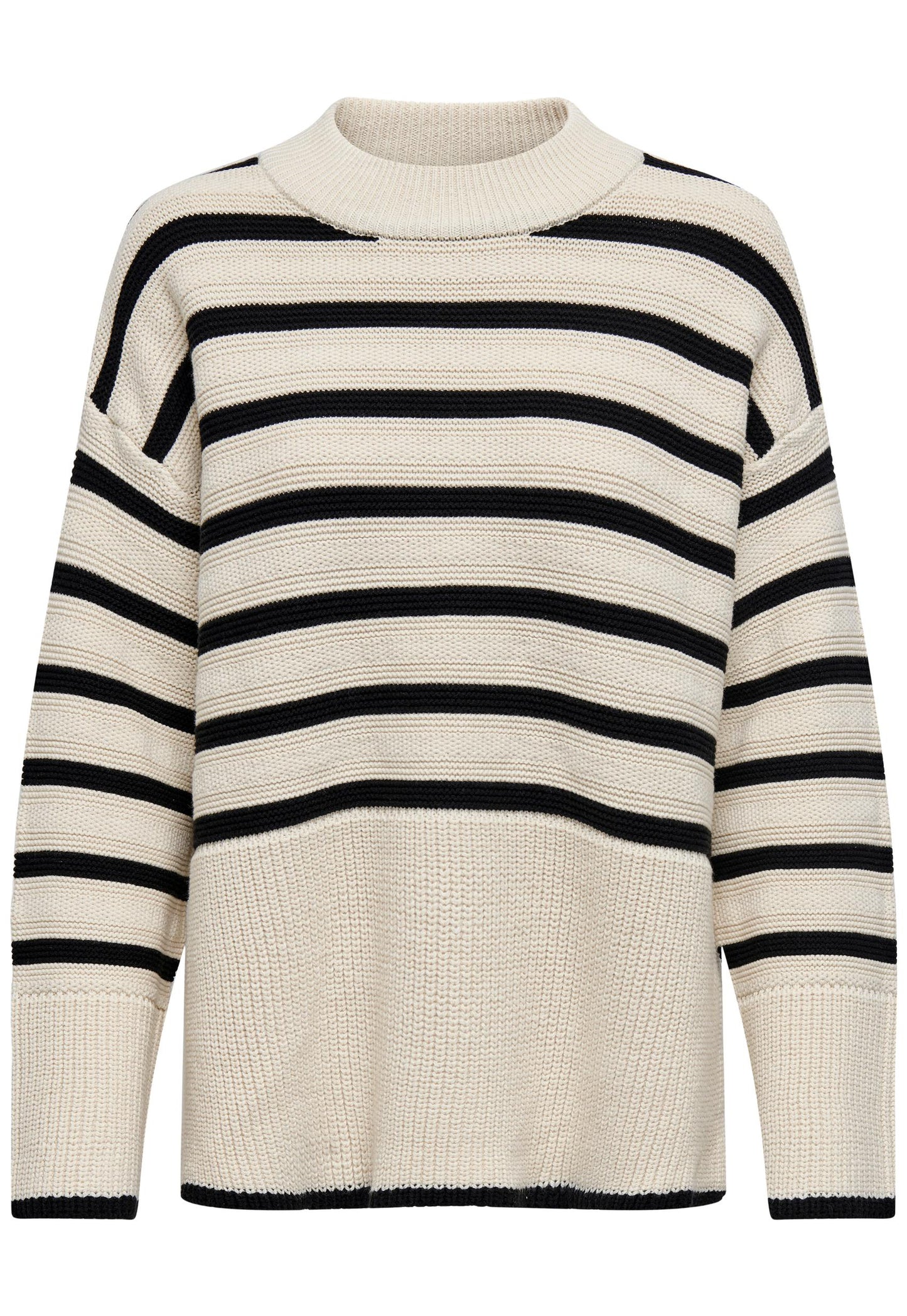 
                  
                    ONLY Sia Chunky Knit Stripe Jumper in Cream & Black - One Nation Clothing
                  
                