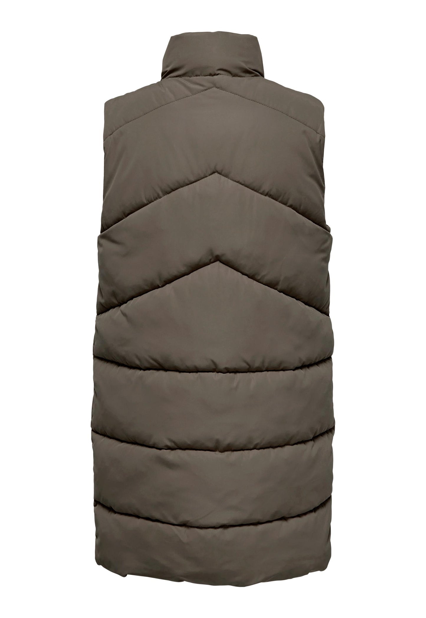 
                  
                    ONLY Matilde Chevron Longline Padded Puffer Sleeveless Gilet in Mocha Brown - One Nation Clothing
                  
                