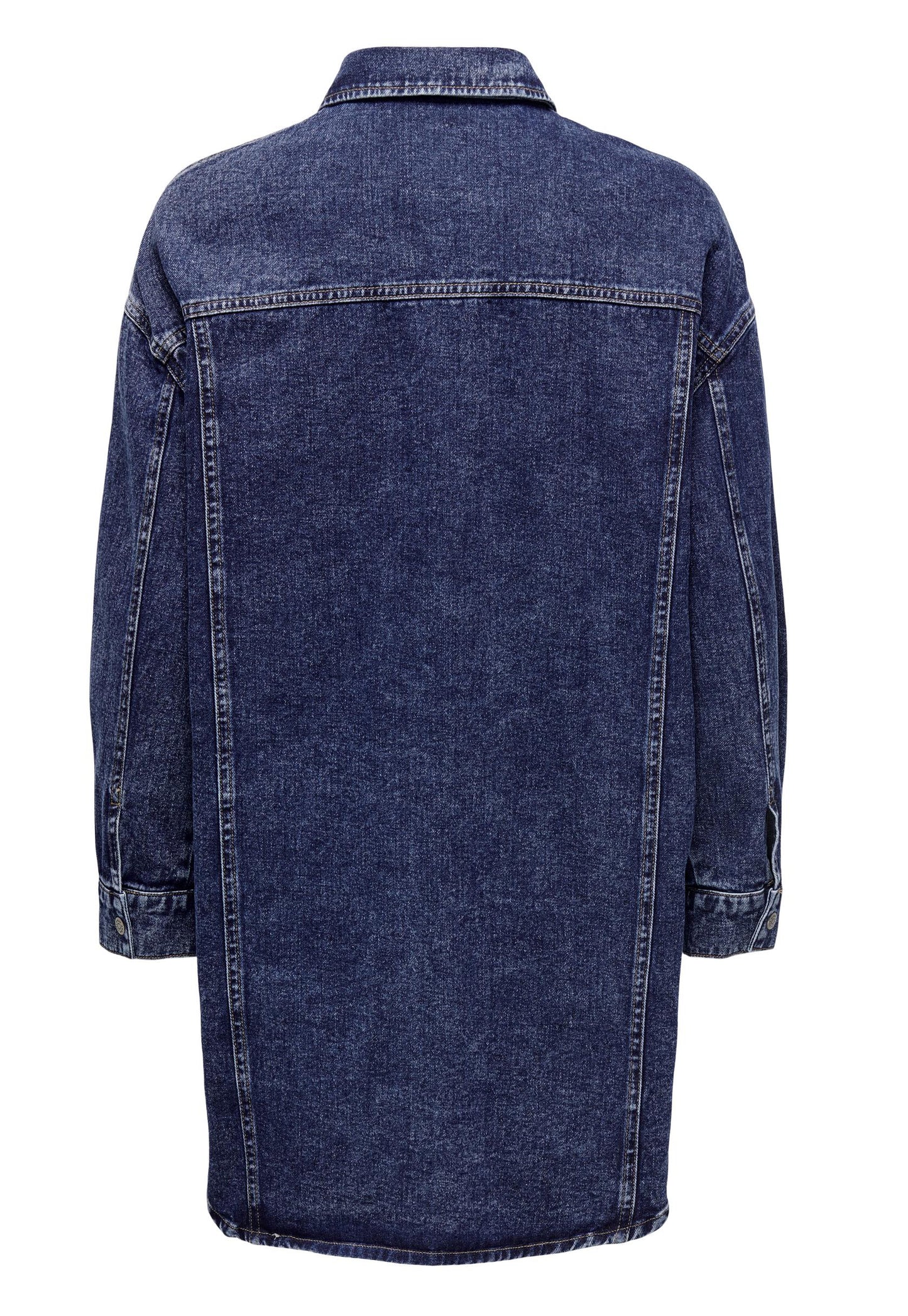 
                  
                    ONLY Kasia Oversized Denim Shirt Jacket with Curve Hem in Dark Blue - One Nation Clothing
                  
                