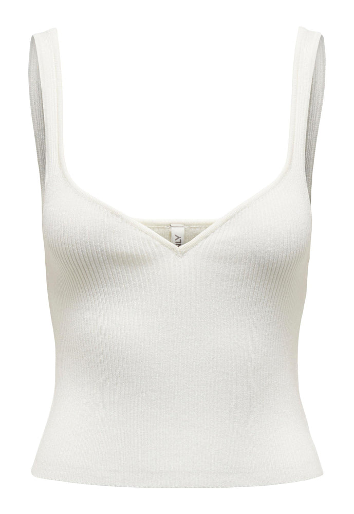 
                  
                    ONLY Miri Ribbed Knit Sweetheart Tank Top Vest in Soft Cream - One Nation Clothing
                  
                