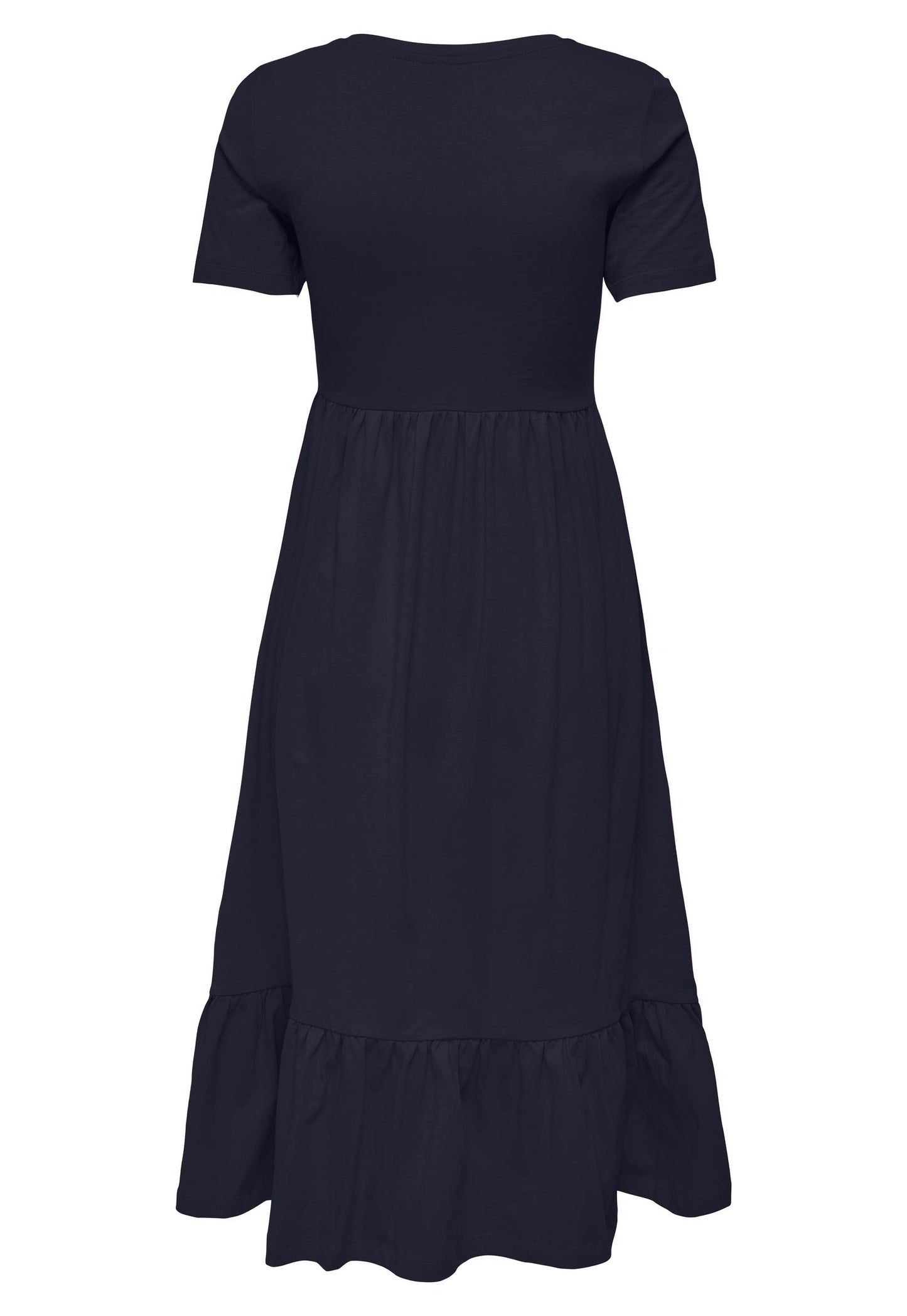 ONLY May Tiered Jersey Midi Summer Dress in Navy Blue - One Nation Clothing