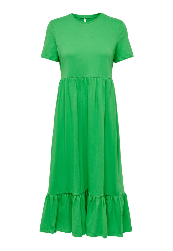 
                  
                    ONLY May Tiered Jersey Midi Summer Dress in Bright Green - One Nation Clothing
                  
                