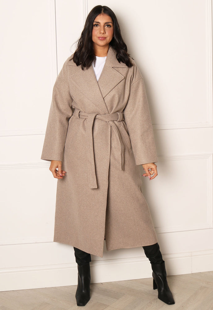 
                  
                    ONLY Ingrid Smart Double Breasted Longline Wool Trench Coat with Belt in Beige - One Nation Clothing
                  
                