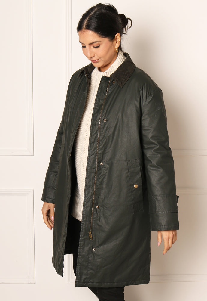 
                  
                    VERO MODA Juliane Coated Wax Jacket with Cord Collar in Dark Khaki - One Nation Clothing
                  
                