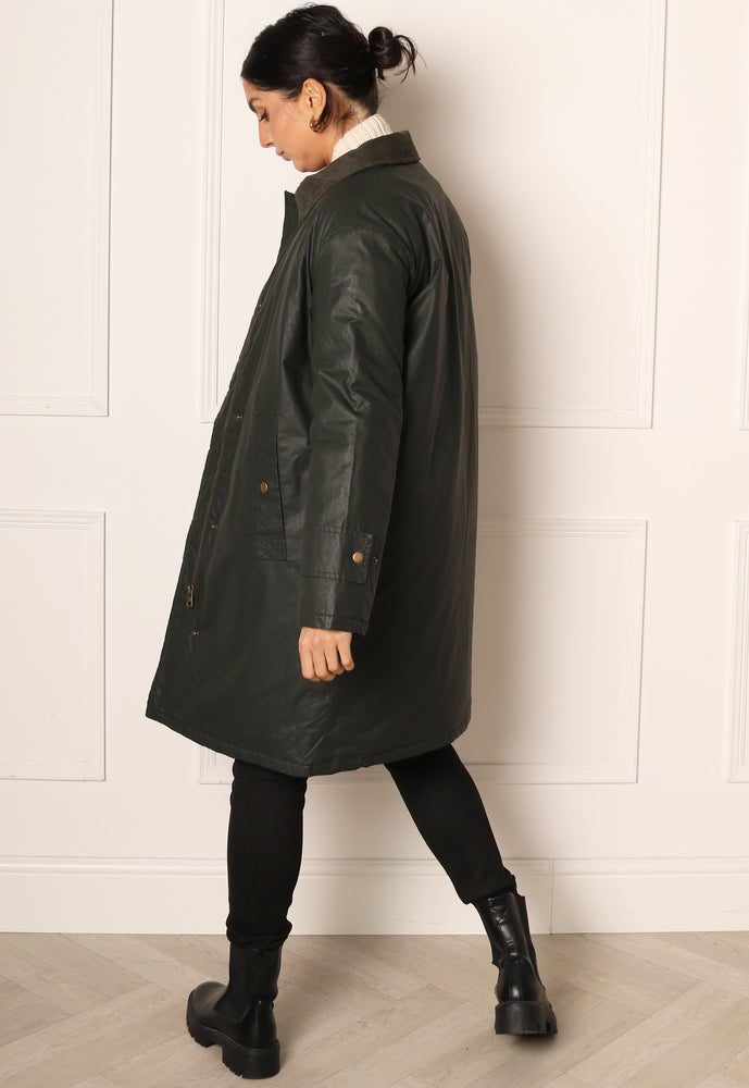 
                  
                    VERO MODA Juliane Coated Wax Jacket with Cord Collar in Dark Khaki - One Nation Clothing
                  
                