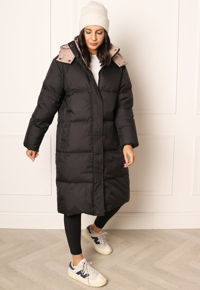 
                  
                    ONLY Premium Vilma Midi Down Puffer Coat with Hood in Black - One Nation Clothing
                  
                