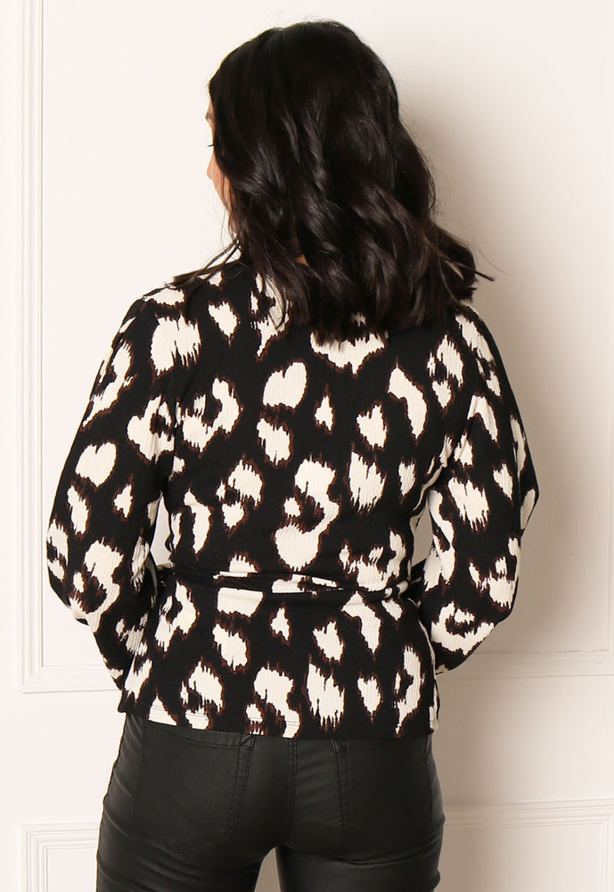 
                  
                    VILA Perry Leopard Print Long Sleeve Wrap Top in Black, Cream & Brown - One Nation Clothing
                  
                