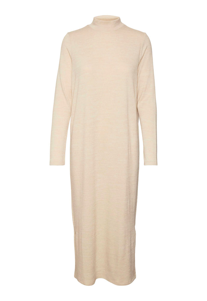 
                  
                    JDY Katie Jersey Knit Midaxi Dress with Turtleneck in Beige Spacedye - One Nation Clothing
                  
                
