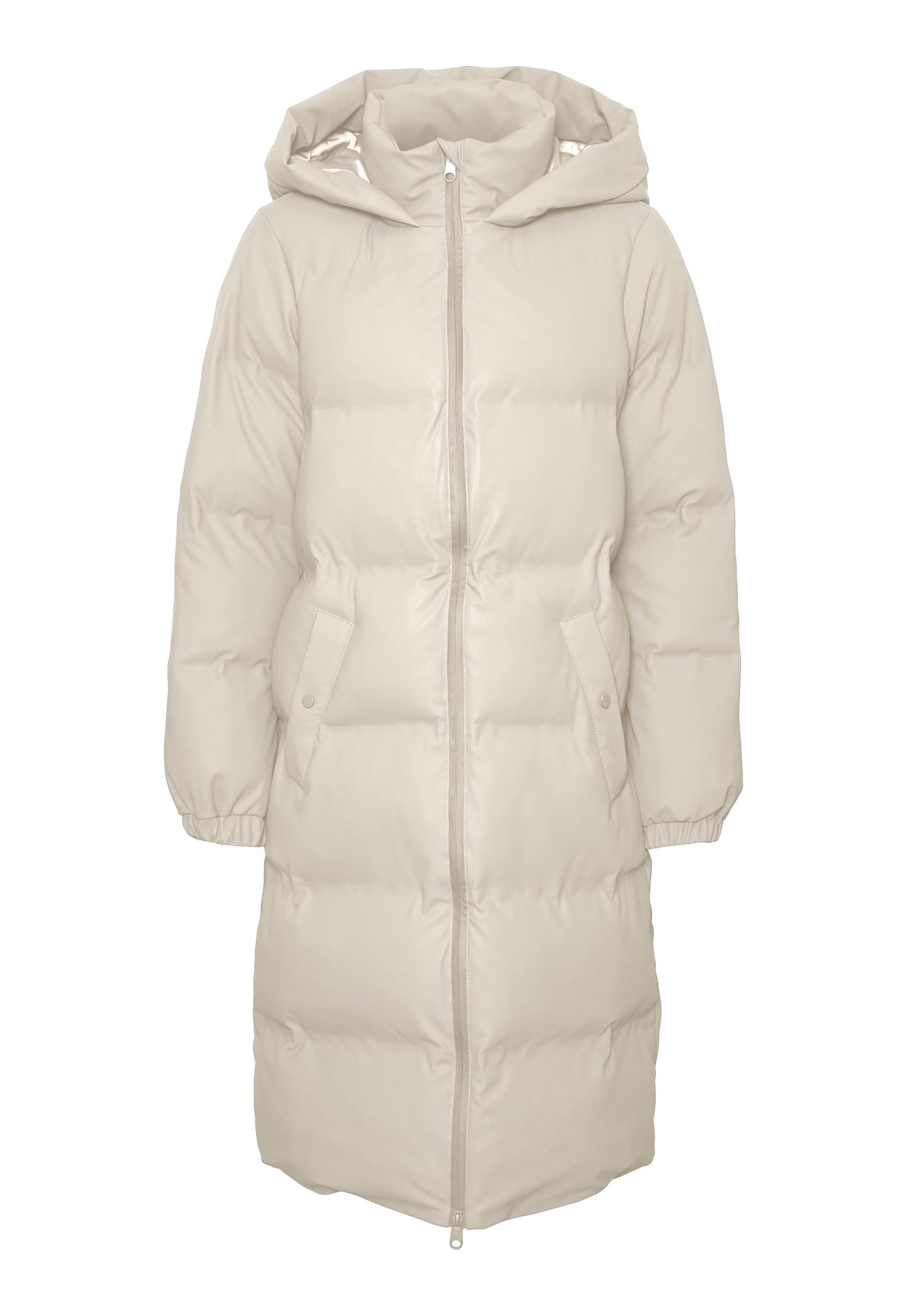 
                  
                    VERO MODA Long Noe Water Repellent Quilted Hooded Midi Puffer Coat in Soft Beige - One Nation Clothing
                  
                