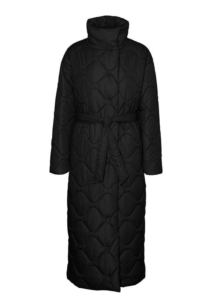 
                  
                    VERO MODA Astoria Onion Quilted Midi Jacket with High Neck & Belt in Black - One Nation Clothing
                  
                