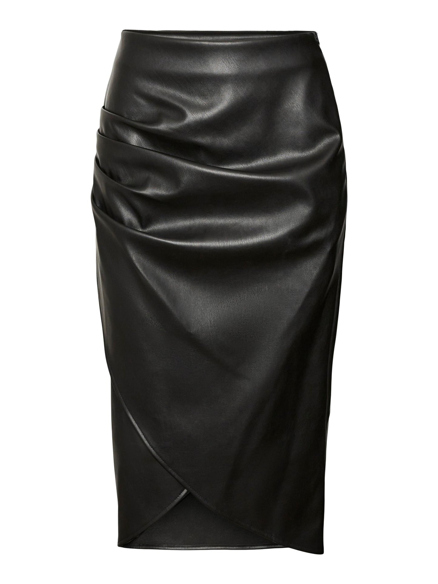 
                  
                    VERO MODA Lea Faux Leather Midi Skirt with Side Ruche in Black - One Nation Clothing
                  
                