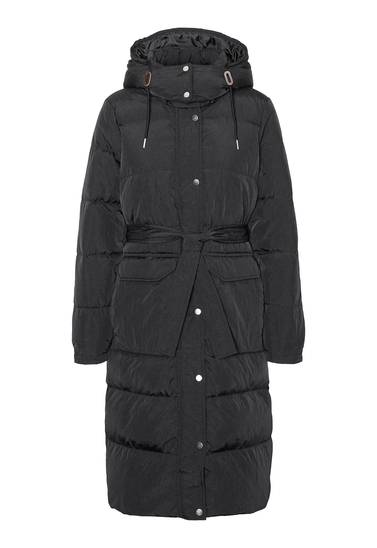 
                  
                    VERO MODA Signe Premium Longline Down Midi Puffer Coat with Belt & Removable Hood in Black - One Nation Clothing
                  
                