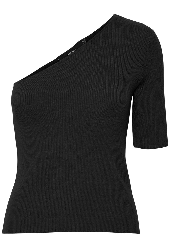 
                  
                    VERO MODA Ribbed Knit One Shoulder Top in Black - One Nation Clothing
                  
                