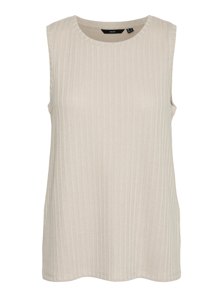 VERO MODA Oliva Knitted Self Stripe Tank Top in Beige - One Nation Clothing