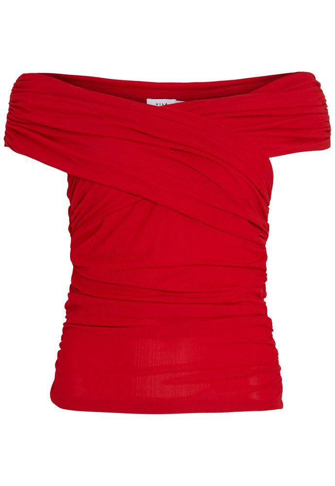 
                  
                    VILA Partina Sleeveless Off The Shoulder Top in Red - One Nation Clothing
                  
                