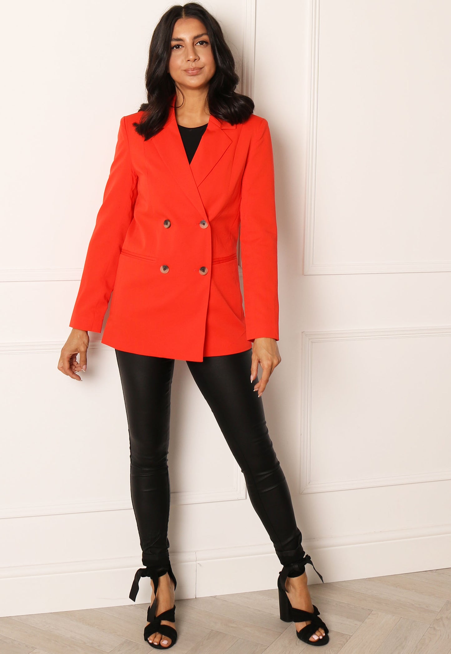 
                  
                    PIECES Amalie Tailored Double Breasted Blazer in Orange - One Nation Clothing
                  
                