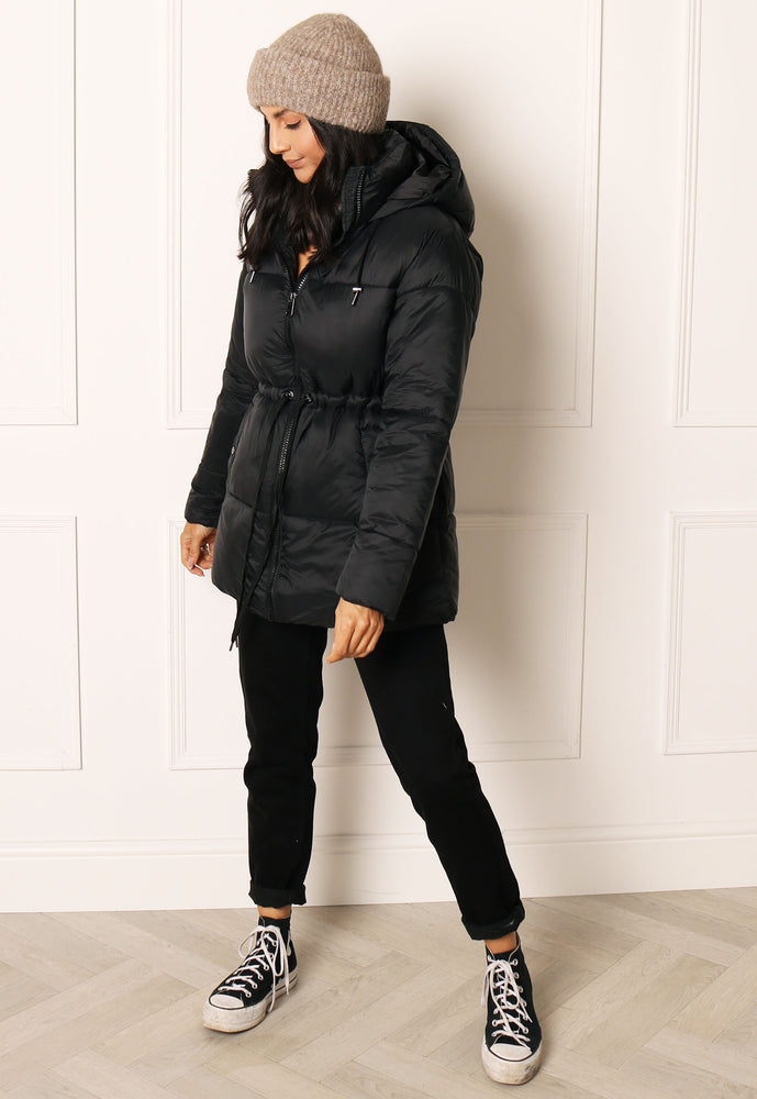 indre th Grisling VERO MODA Holly Longline Hooded Puffer Jacket with Tie Waist in Black | One  Nation Clothing VERO MODA Holly Longline Hooded Puffer Jacket with Tie  Waist in Black