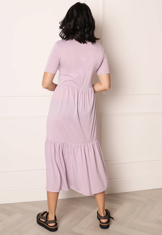 
                  
                    JDY Tiered Jersey Midi Summer Dress in Soft Lilac - One Nation Clothing
                  
                