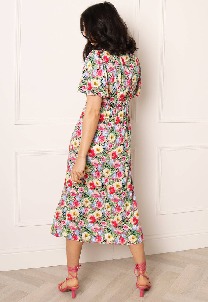 
                  
                    VERO MODA Easy Floral Print Sweetheart Neckline Midi Tea Dress in Pink, Yellow & Green - One Nation Clothing
                  
                