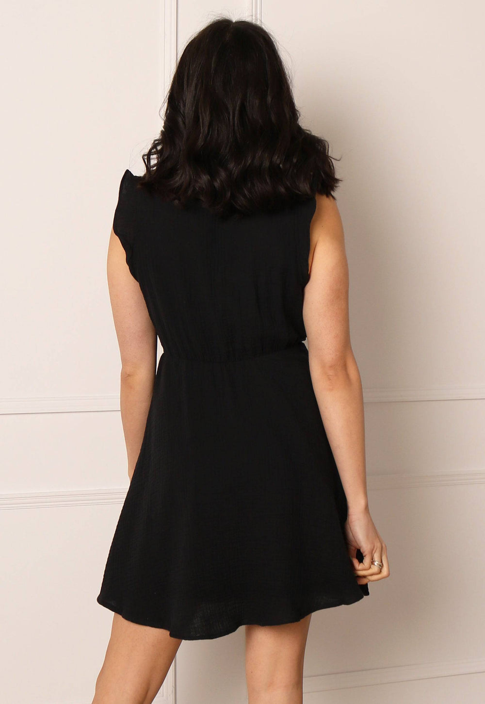 Black Shimmer Lurex Wrap Dress