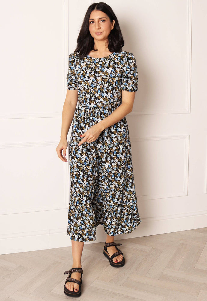 
                  
                    ONLY Roxy Floral Smock Midi Dress in Black & Blue - One Nation Clothing
                  
                