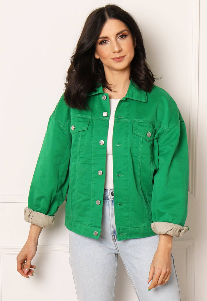 
                  
                    JJXX Mocca Oversized Denim Jacket in Bright Green - One Nation Clothing
                  
                