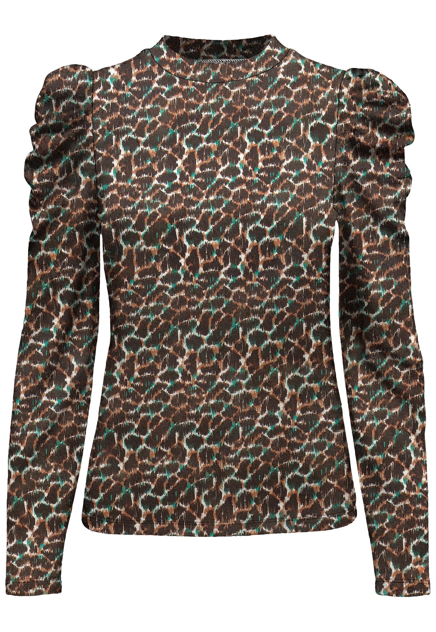 
                  
                    JDY Tonsy Animal Print Puff Sleeve Top in Brown Tones - One Nation Clothing
                  
                