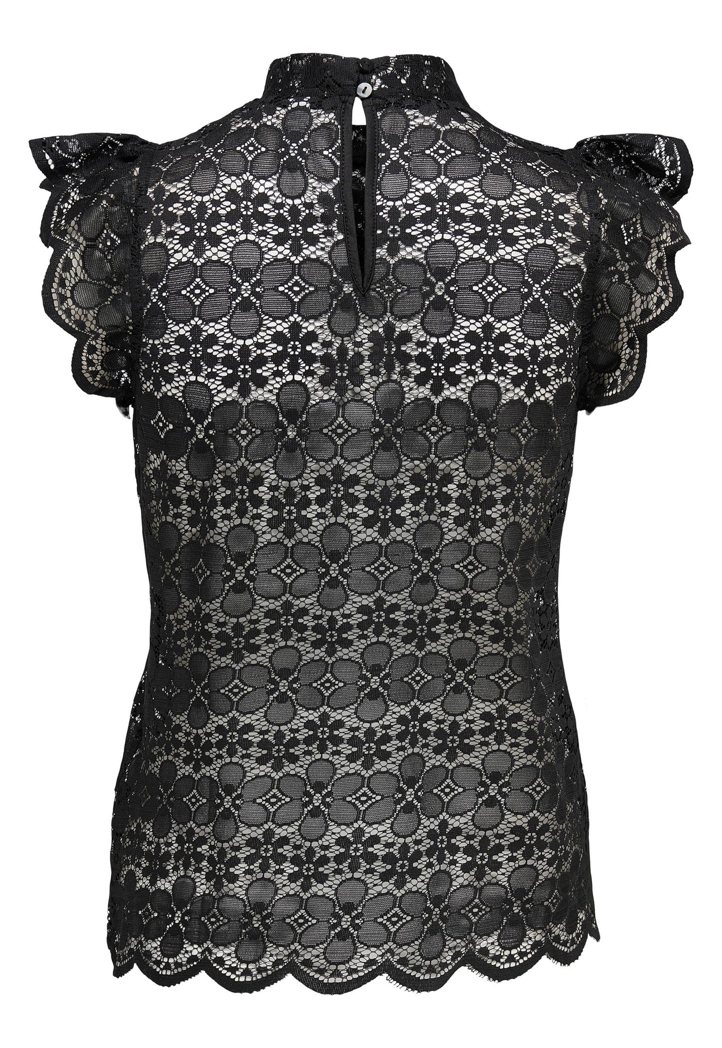 
                  
                    JDY Blond High Neck Lace Top in Black - One Nation Clothing
                  
                