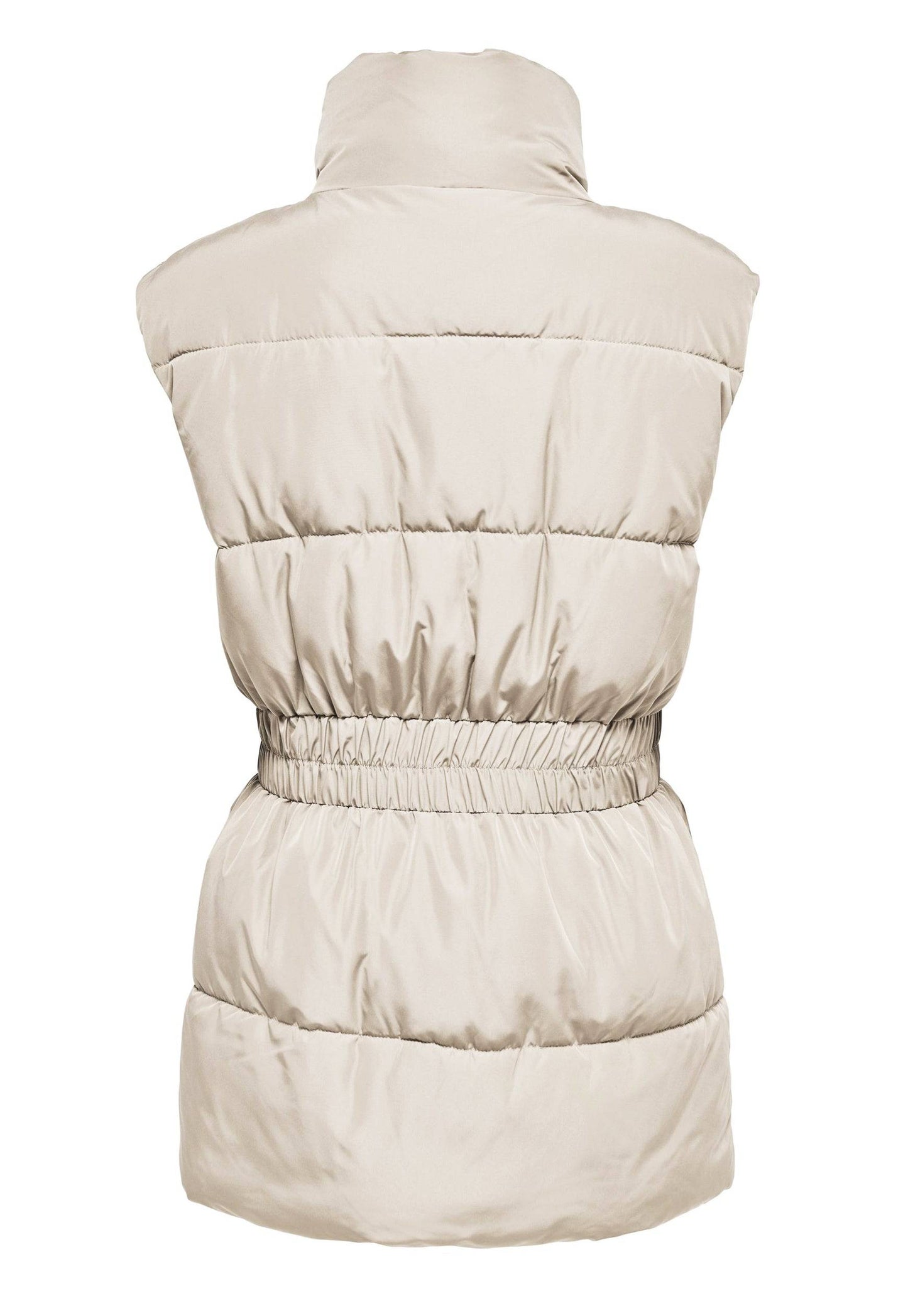 
                  
                    JDY Imagine Short Puffer Puffer Gilet with Waist Detail in Cream - One Nation Clothing
                  
                