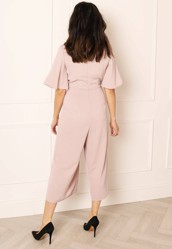 
                  
                    Kimono Sleeve Knot Culotte Jumpsuit in Dusky Pink - One Nation Clothing
                  
                