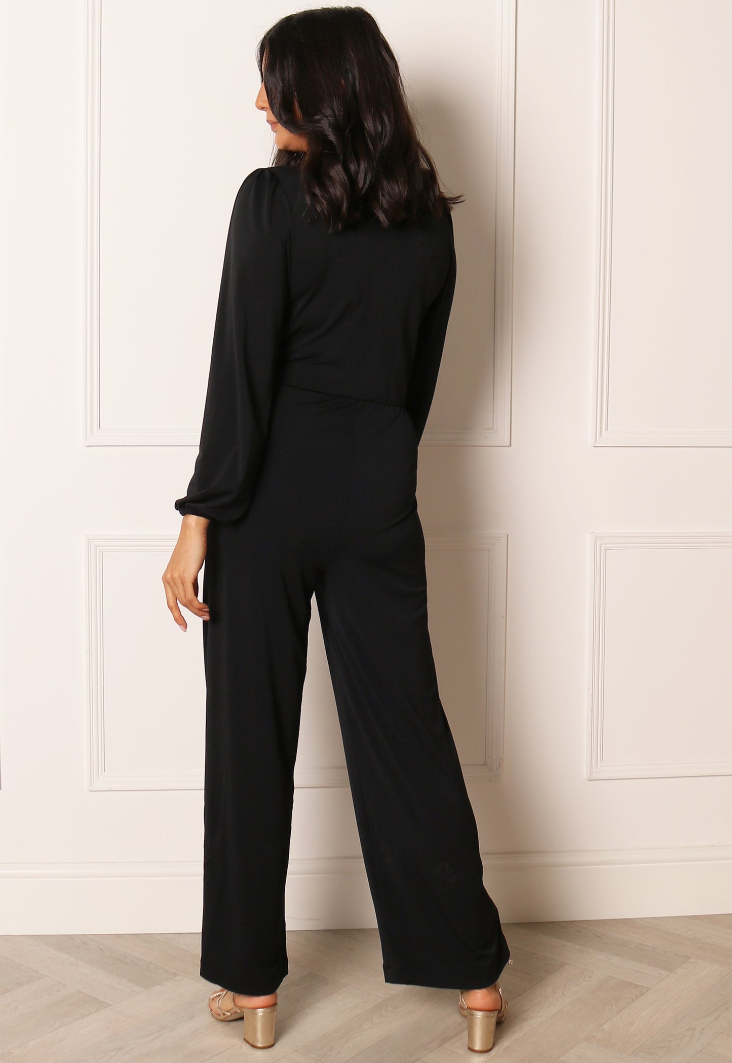 
                  
                    ONLY Reba Long Sleeve Wide Leg Wrap Jumpsuit in Black - One Nation Clothing
                  
                