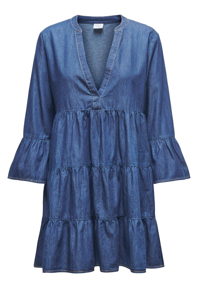 
                  
                    JDY Saint Denim Relaxed Smock Tunic Mini Dress in Mid Blue - One Nation Clothing
                  
                
