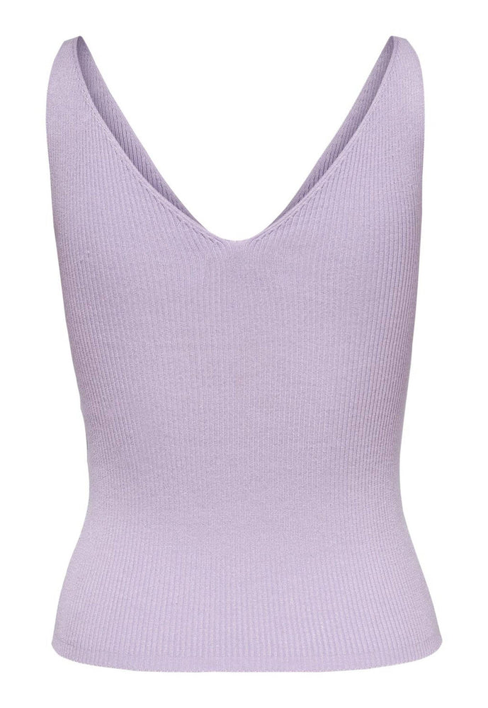 
                  
                    JDY Ribbed Knit V Neck Tank Top Vest in Lilac - One Nation Clothing
                  
                