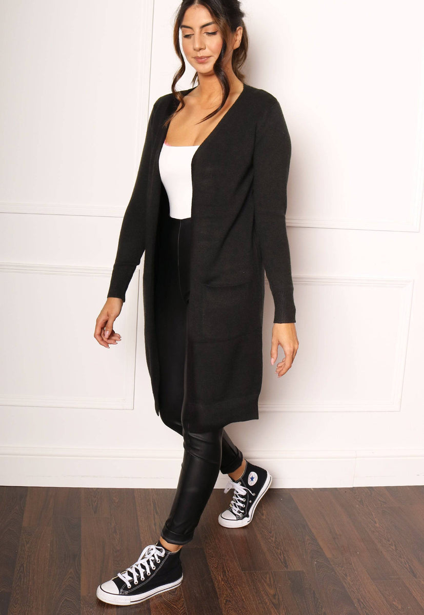 JDY Marco Long Throw On Cardigan in Black | One Nation Clothing JDY ...