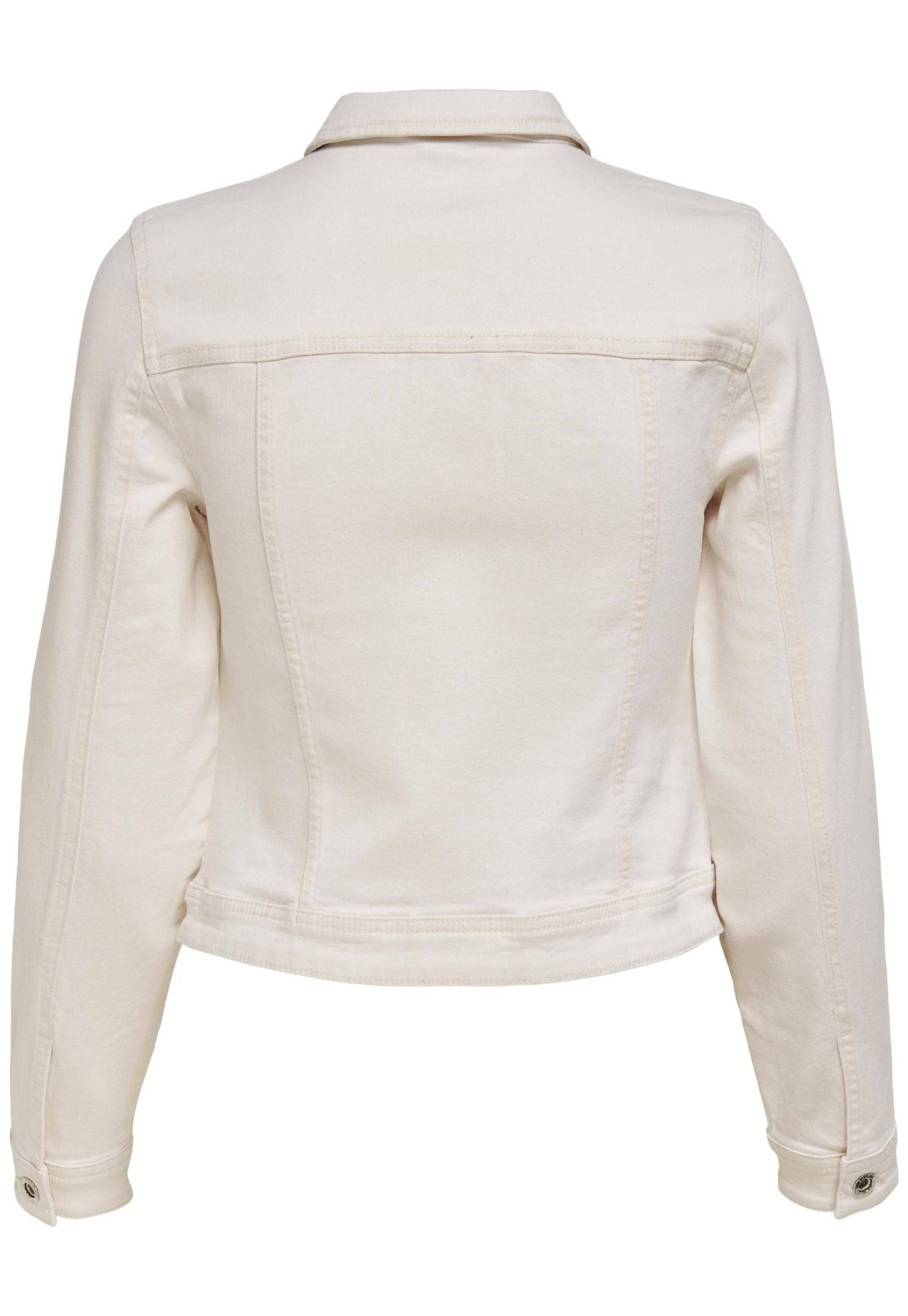 ONLY Tia Classic Denim Jacket in Ecru Cream | One Nation Clothing ONLY ...