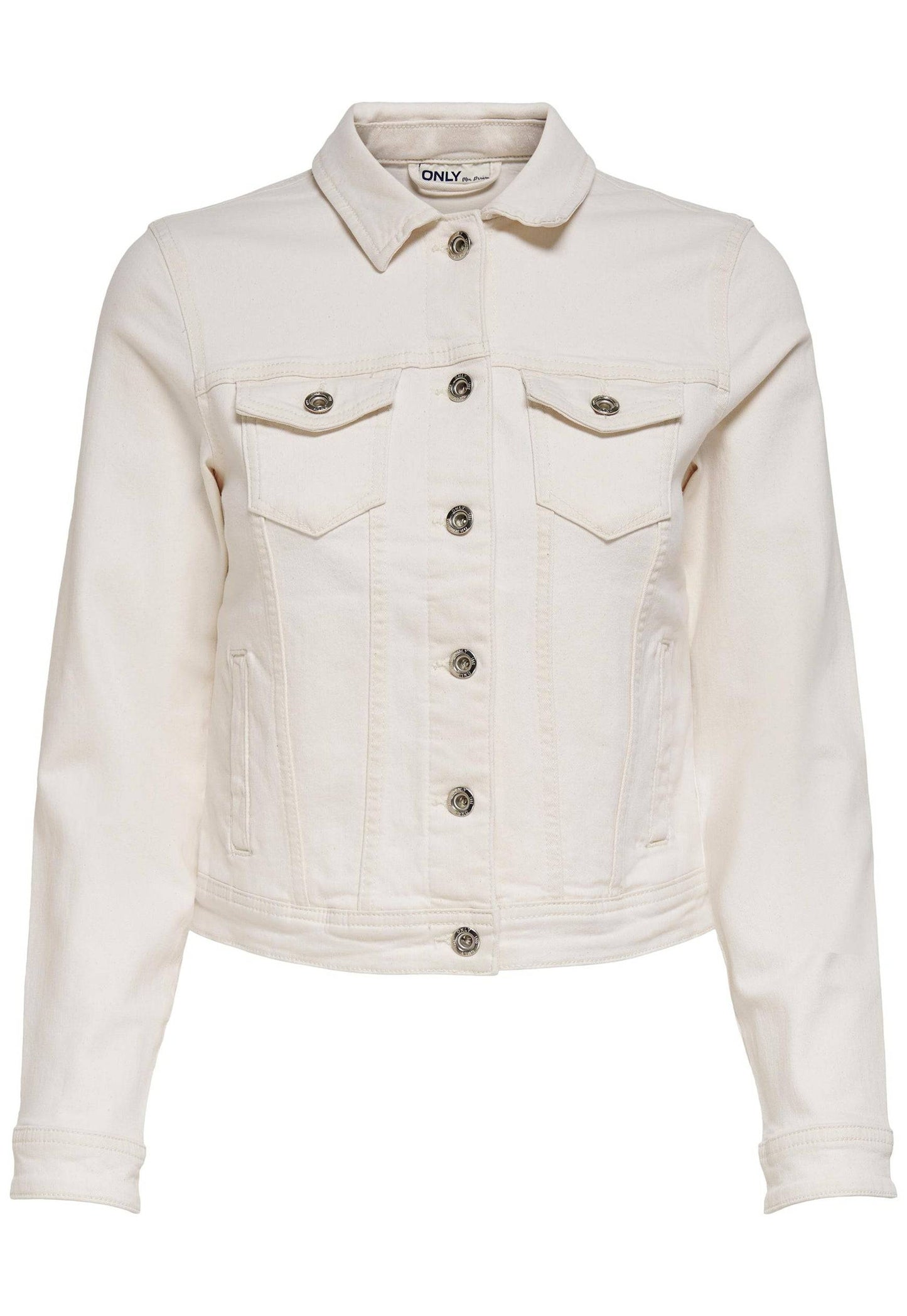 
                  
                    ONLY Tia Classic Denim Jacket in Ecru Cream - One Nation Clothing
                  
                