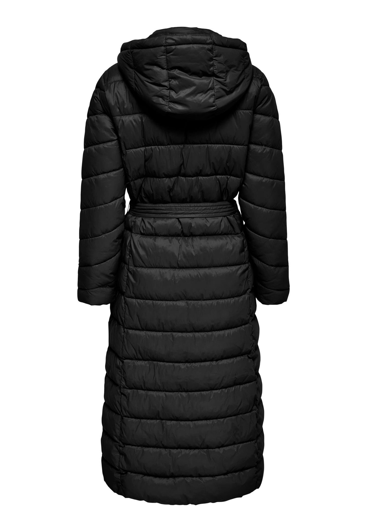 
                  
                    ONLY Maggie Long Maxi Quilted Padded Puffer Coat with Belt in Black - One Nation Clothing
                  
                