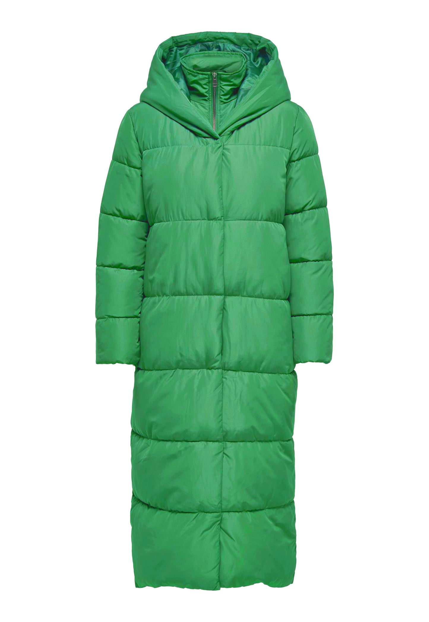 
                  
                    ONLY Amy Midi Longline Hooded Puffer Coat in Green - One Nation Clothing
                  
                